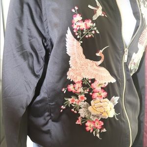 Miss Selfie Bomber style Embroidered jacket